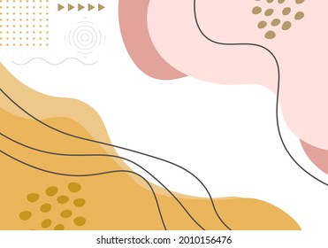 Abstract memphis halftone background with fluid shapes