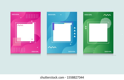 abstract memphis sale banner collection