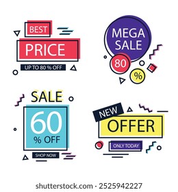 abstract memphis sale banners vector