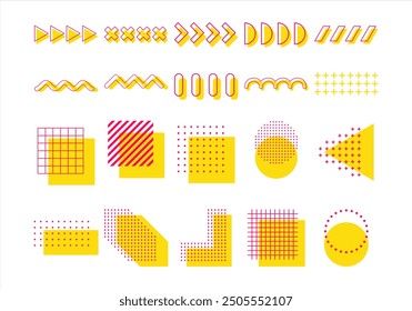 Abstract Memphis Shape Element Set