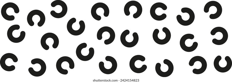 Abstract memphis shapes background with squiggly circle lines, geometric shapes, wavy texture, squiggle pattern in black color, hand drawn lines, 90s backdrop, simple abstract print