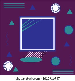 abstract Memphis style background with copy space