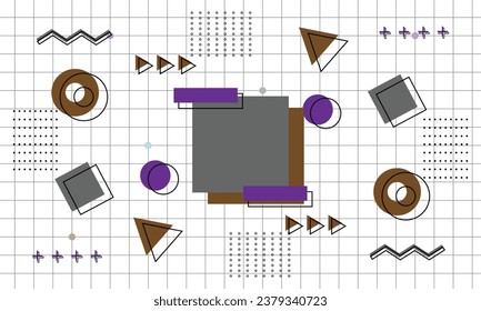 Abstract memphis style background. Template for ads.