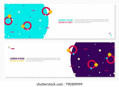 Abstract Memphis Style Banners Template Set