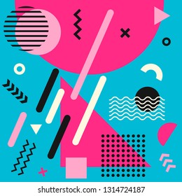 Abstract memphis style colorful pattern