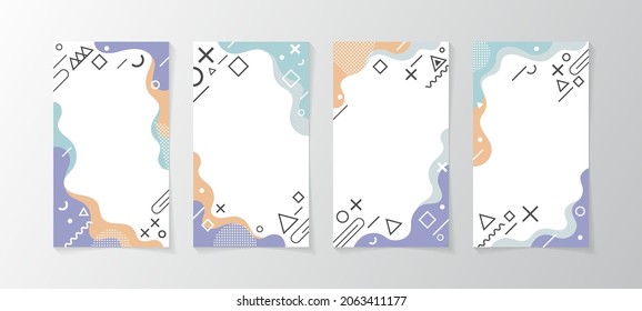 Abstract memphis style design label template with space for your custom title