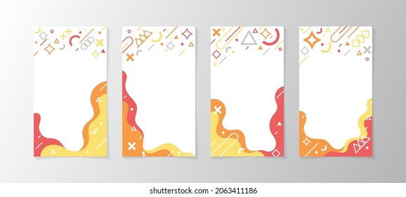 Abstrakte Design-Etikettenvorlage für Memphis mit Leerzeichen für Ihren Titel