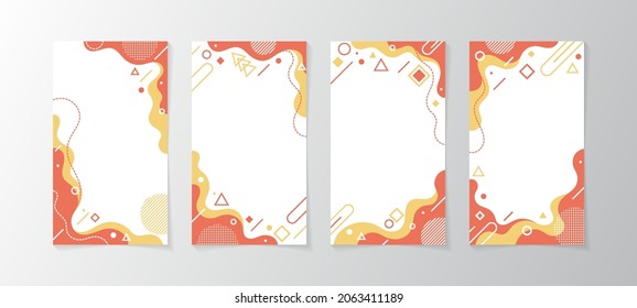 Abstract memphis style design label template with space for your custom title