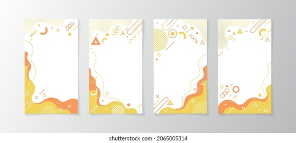 Abstract memphis style design label template with space for your custom title