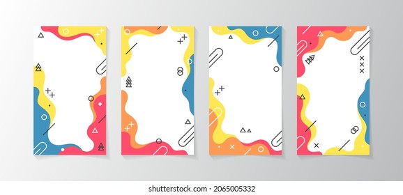 Abstract memphis style design label template with space for your custom title