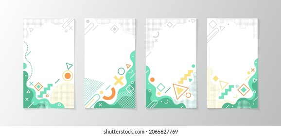 Abstract memphis style design label template with space for your custom title