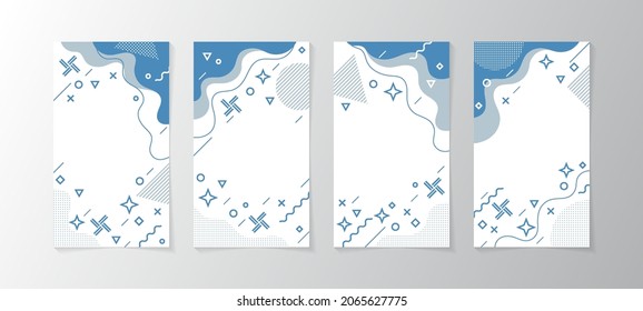Abstract memphis style design label template with space area for your title
