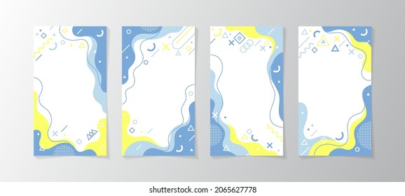Abstract memphis style design label template with space for your custom title