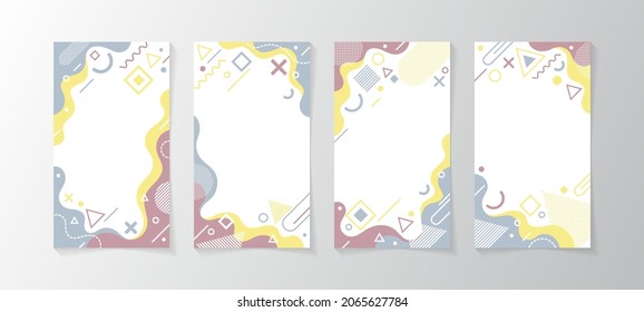 Abstract memphis style design label template with space for your custom title
