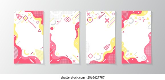 Abstract memphis style design label template with space for your custom title