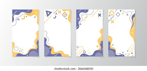 Abstract memphis style design label template with space for your custom title