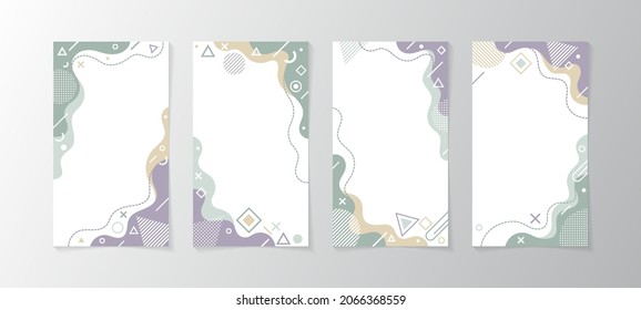 Abstract memphis style design label template with space for your custom title