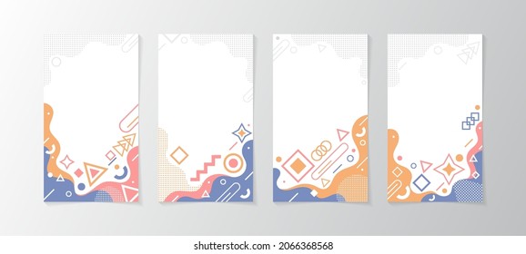 Abstract memphis style design label template with space for your custom title