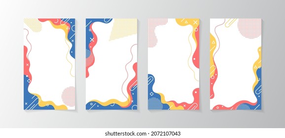 Abstract memphis style design label template with space for your custom title