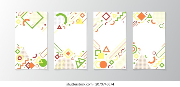 Abstract memphis style design label template with space for your custom title