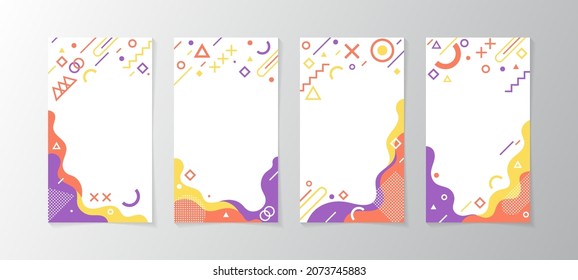 Abstract memphis style design label template with space for your custom title