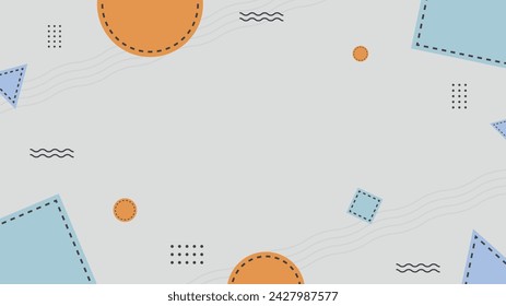 abstract memphis style geometric object vector template background with copy space for text