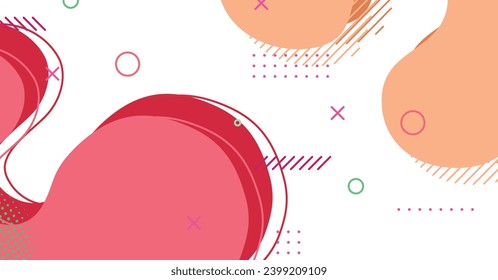 Abstract memphis style liquid wave with colorful background. Fluid wavy shapes design