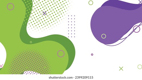 Abstract memphis style liquid wave with colorful background. Fluid wavy shapes design