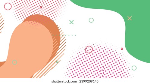 Resumen memphis estilo onda líquida con fondo colorido. Diseño de formas onduladas fluidas