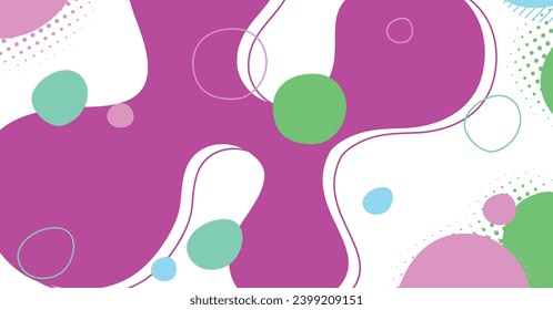 Abstract memphis style liquid wave with colorful background. Fluid wavy shapes design