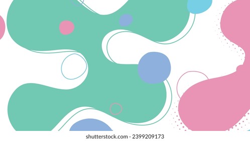 Abstract memphis style liquid wave with colorful background. Fluid wavy shapes design