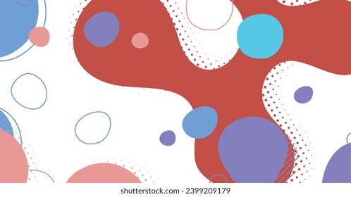 Abstract memphis style liquid wave with colorful background. Fluid wavy shapes design