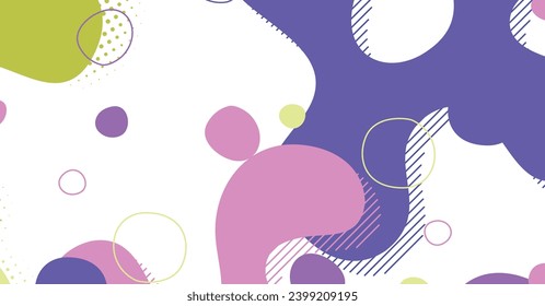 Abstract memphis style liquid wave with colorful background. Fluid wavy shapes design