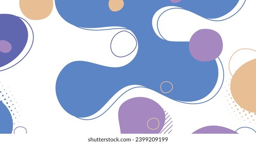 Abstract memphis style liquid wave with colorful background. Fluid wavy shapes design