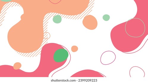 Abstract memphis style liquid wave with colorful background. Fluid wavy shapes design