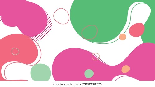 Abstract memphis style liquid wave with colorful background. Fluid wavy shapes design