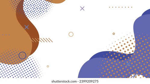 Abstract memphis style liquid wave with colorful background. Fluid wavy shapes design