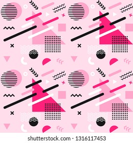 Abstract memphis style pink pattern