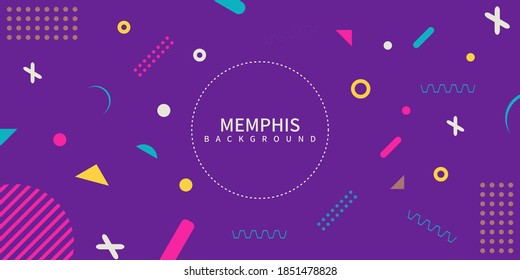 fondo retro de estilo Memphis abstracto con formas geométricas simples multicolores. Ilustración vectorial