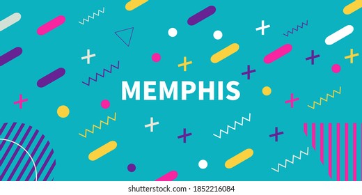 fondo retro de estilo Memphis abstracto con formas geométricas simples multicolores. Ilustración vectorial