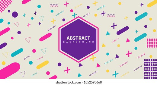 fondo retro de estilo Memphis abstracto con formas geométricas simples multicolores. Ilustración vectorial