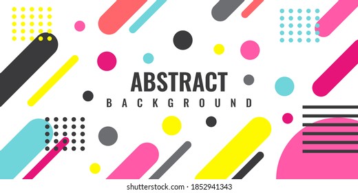 fondo retro de estilo Memphis abstracto con formas geométricas simples multicolores. Ilustración vectorial