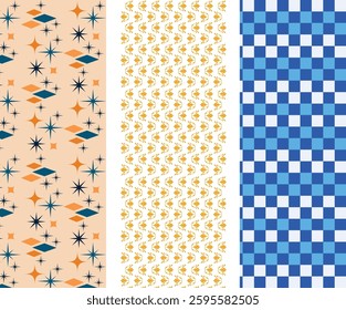 Abstract Memphis Style Seamless Pattern with Colorful Geometric Elements for Trendy Branding
