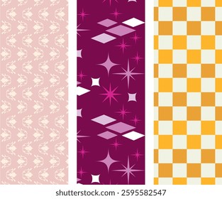 Abstract Memphis Style Seamless Pattern with Colorful Geometric Elements for Trendy Branding
