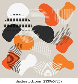 Abstract memphis style vector background 