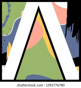 Abstract memphis template for banner, card, text.  Colorful memphis background with frame