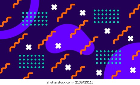 Abstract memphis vector background design.