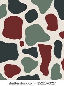 abstract memphis vector red greens and grey nordic scandinavian palette bauhaus organic shapes