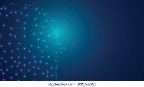 Abstract men digital technology background. Artificial intelligence, deep learning, and big data concept for software template. Cyber abstract tech visuals backdrop, cyberspace, high tech, futuristic.