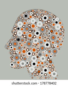 Abstract men profile head. 